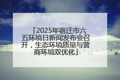 2025年宿迁市六五环境日新闻发布会召开，生态环境质量与营商环境双优化