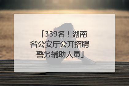 339名！湖南省公安厅公开招聘警务辅助人员